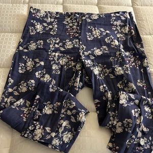 J Jill Blue Floral Pants Size Large